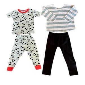 Girls 2T Clothing Bundle –  Mickey Pajamas, RUUM Top, Star Ride Leggings (3 Pc)